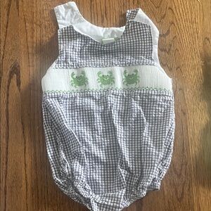 Checkered Kids One Piece with Green Accents